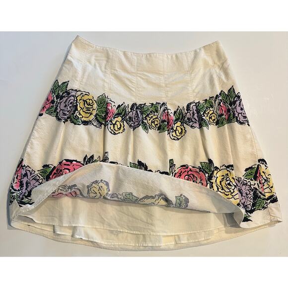 Ann Taylor LOFT Sz 4 Skirt Cotton Floral Cottagecore Preppy Folklore Shabby Chic - Picture 3 of 8